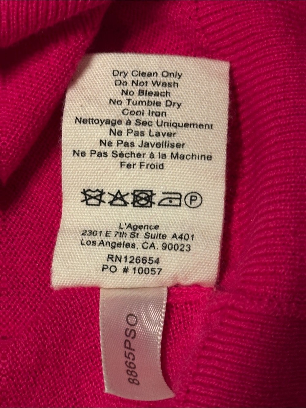 L’AGENCE Bright Fuchsia Turtleneck Top size small. - Picture 11 of 12